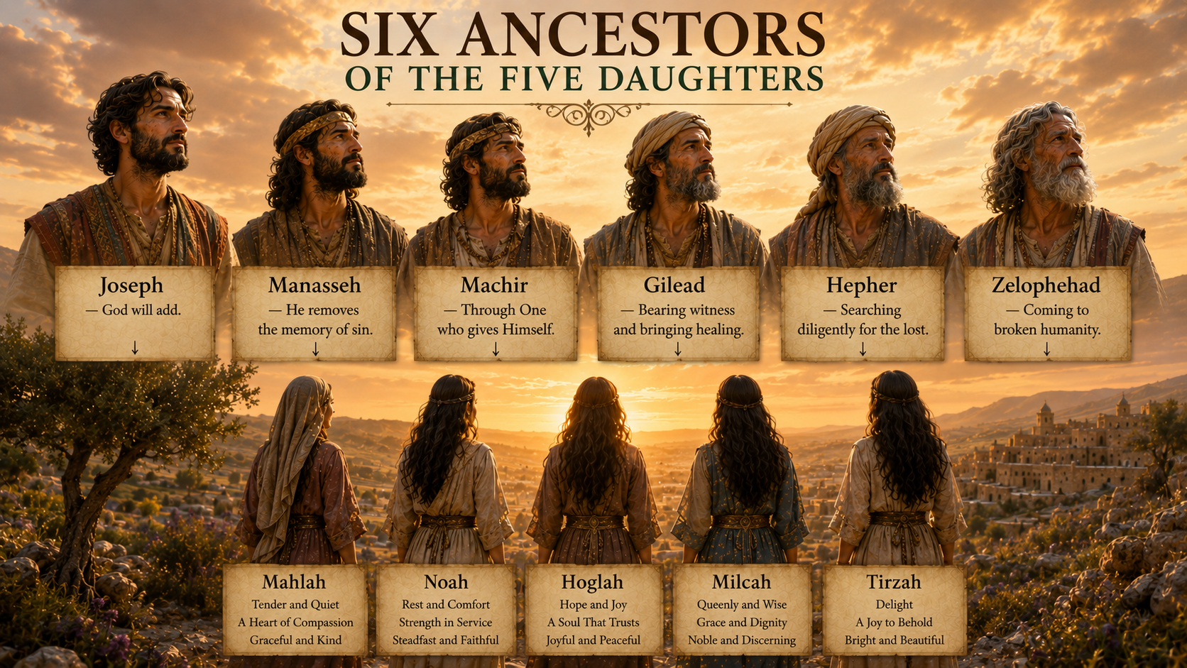 Torah Portion: Numbers 27B – Six Ancestors of the Five Daughters
